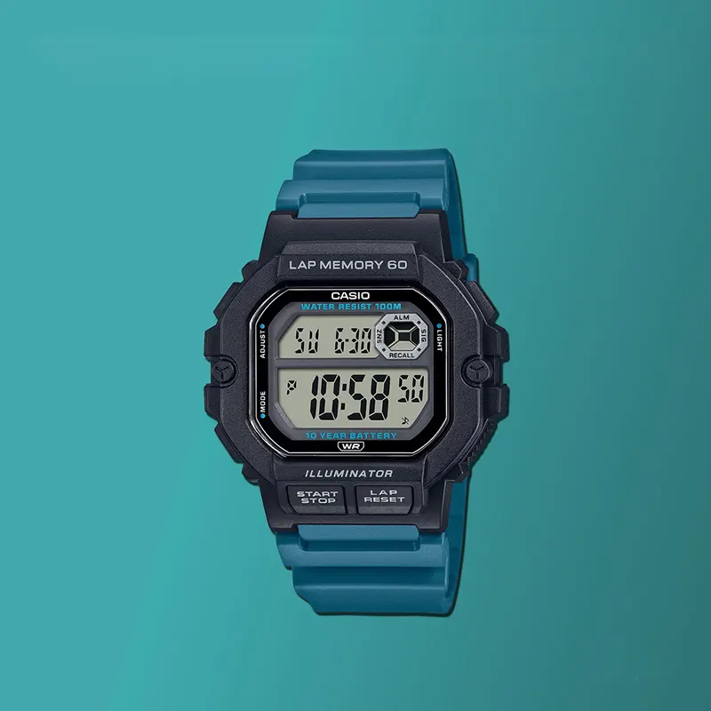 Casio Youth Green Resin Strap Men's Watch- WS-1400H-3AV